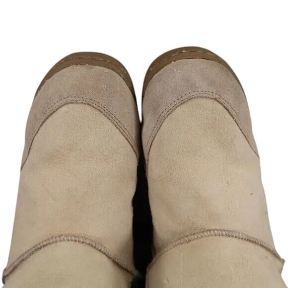 Lamo Shoes Women 8 Boots Winter Comfort Pull On Casual Warm Mens 7 Beige Leather - Picture 5 of 14